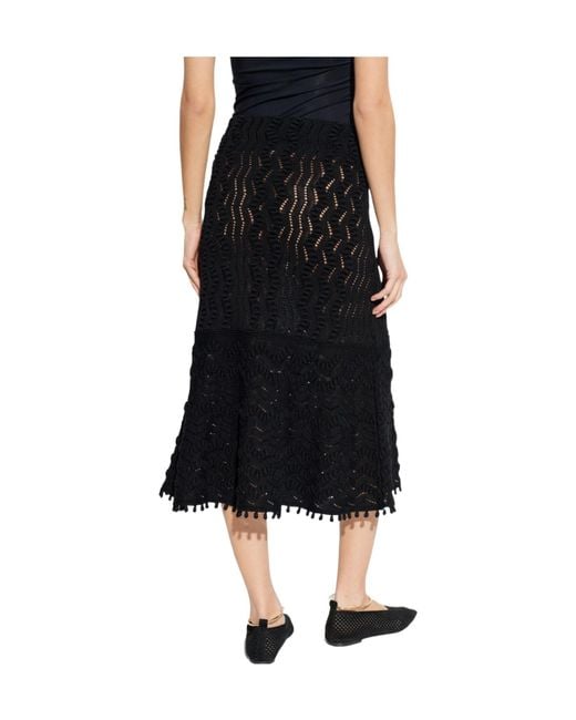 Jil Sander Black Decorative Weave Knitted Midi Skirt