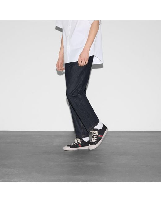 Gucci Black Ribbon Logo Sneakers for men
