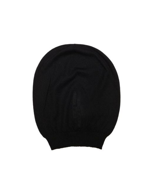 Rick Owens Black Oval-Shape Beanie Hat for men