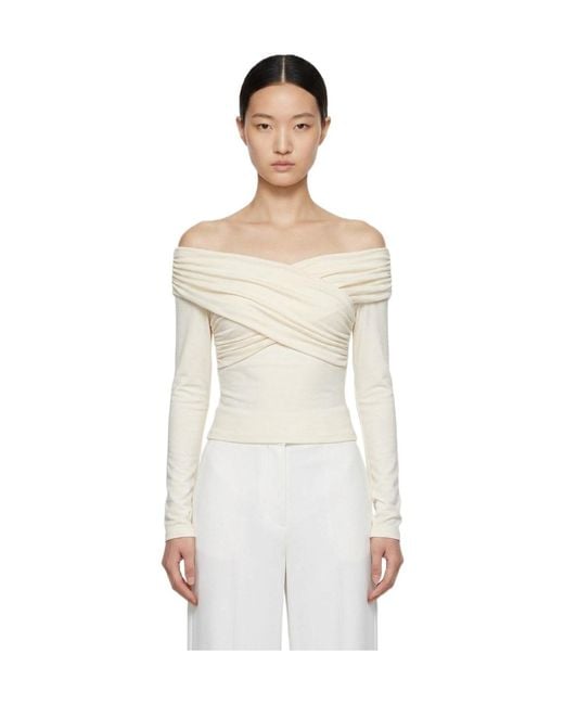 Marissa Chiara White Stacked Collar Long-Sleeved Bottoming Shirt