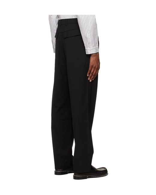 Kiko Kostadinov Black Mid-Rise Casual Trousers for men