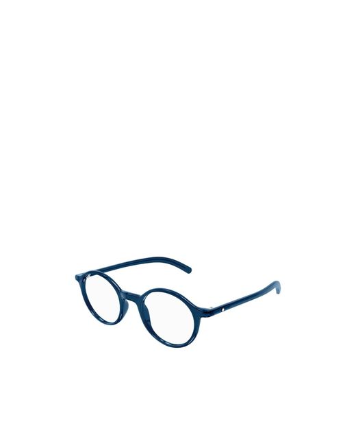 Montblanc Blue Eyewear Round Frame Glasses for men