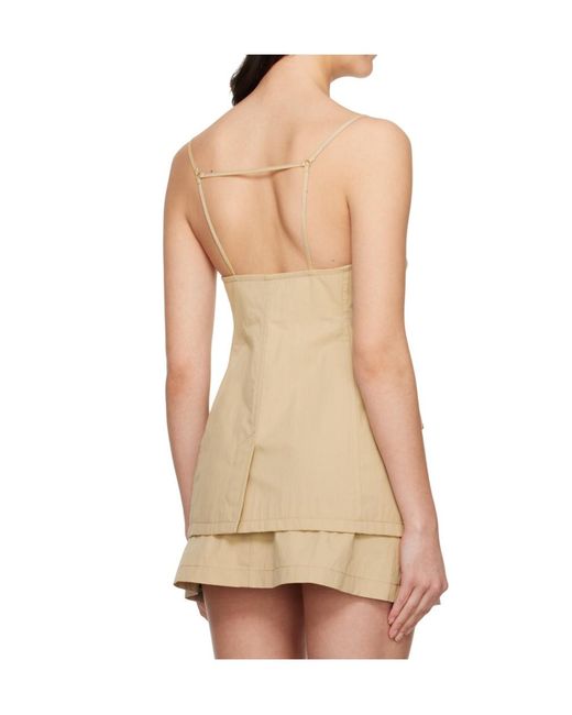 Pushbutton Natural Button-Up Tank Top