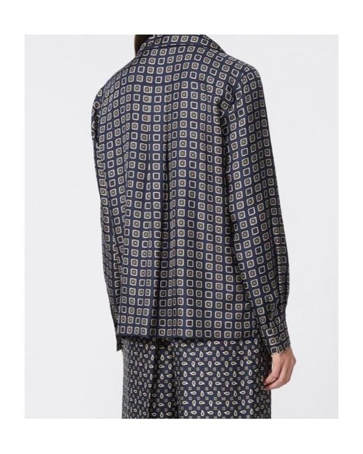 Max Mara Blue Silk Printed Shirt