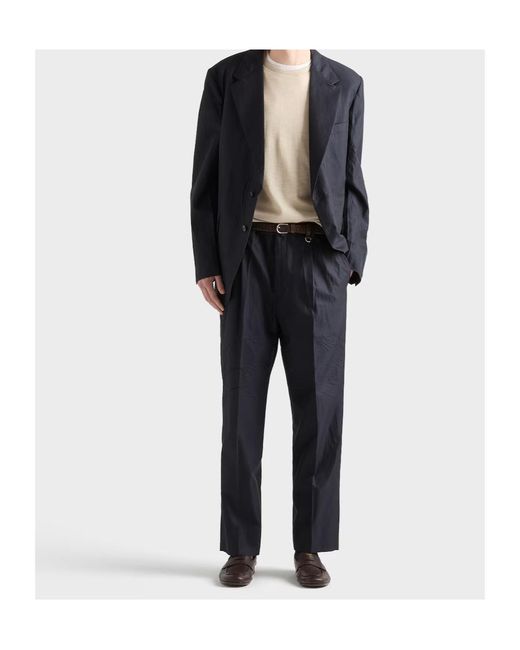 Prada Blue Cotton And Silk Pants for men