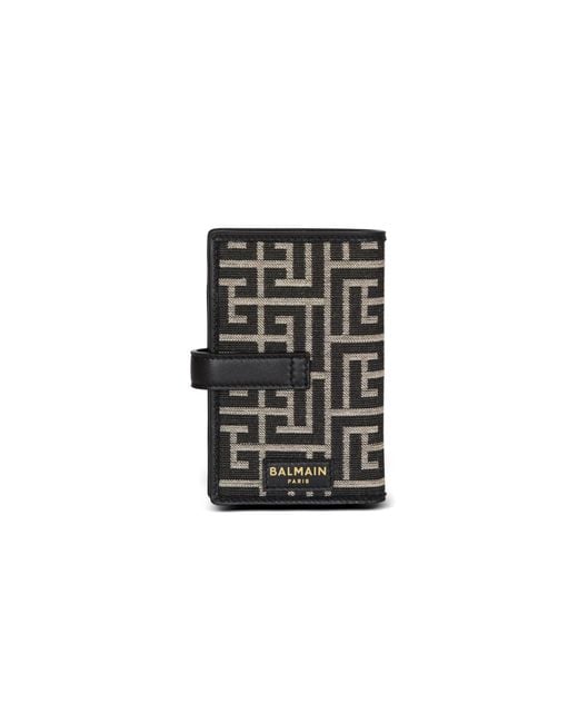 Balmain Black Pulse Holder Monogram Jacquard Card Holder