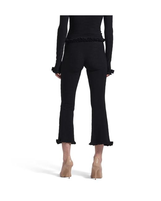 Balenciaga Black Flared Capri Pants
