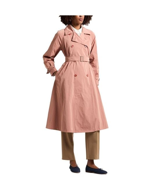 Max Mara Pink Solid Color Trench Coats