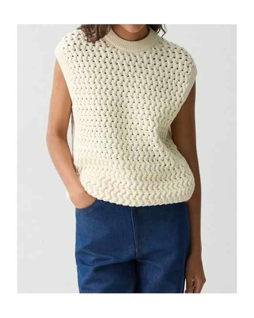 Theory Natural Cable-Knitted Sleeveless Vest