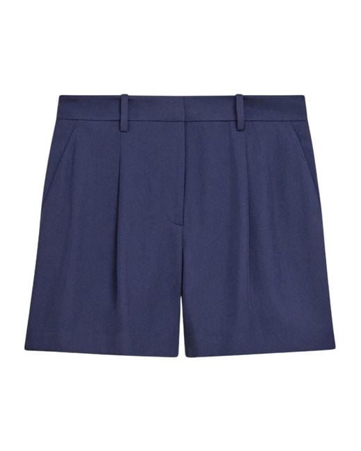 Theory Blue Fluid Pleat Short