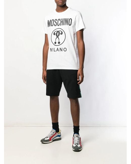 Moschino White Logo Print T-Shirt for men
