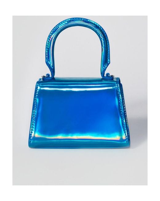 Self-Portrait Blue Metal Bow Shoulder Bag