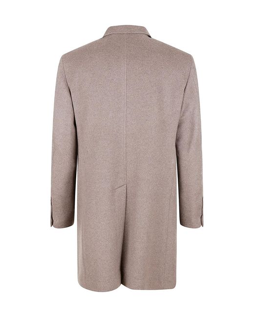 Tagliatore Brown Single-Breasted Tailored Coat for men