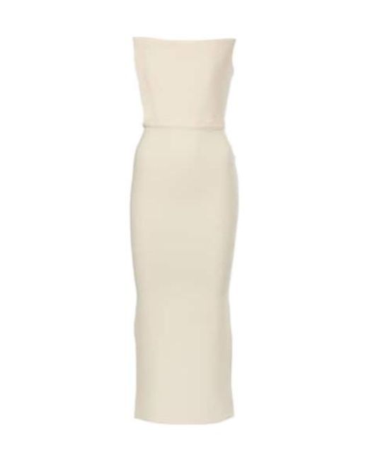 Alex Perry White Crepe Midi Dress
