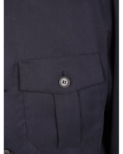 Canali Blue Utility Pocket Shirt for men