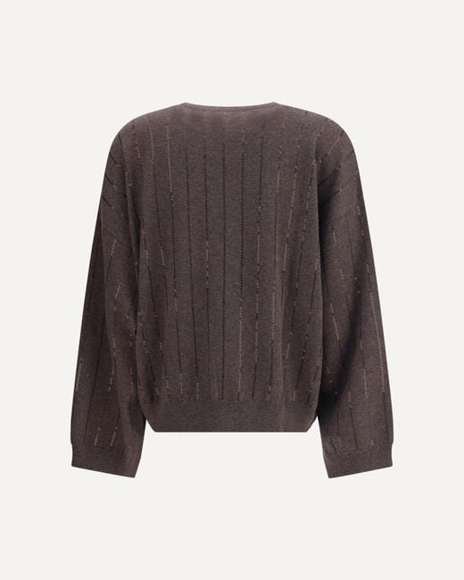 Brunello Cucinelli Brown Crewneck Knitted Jumper