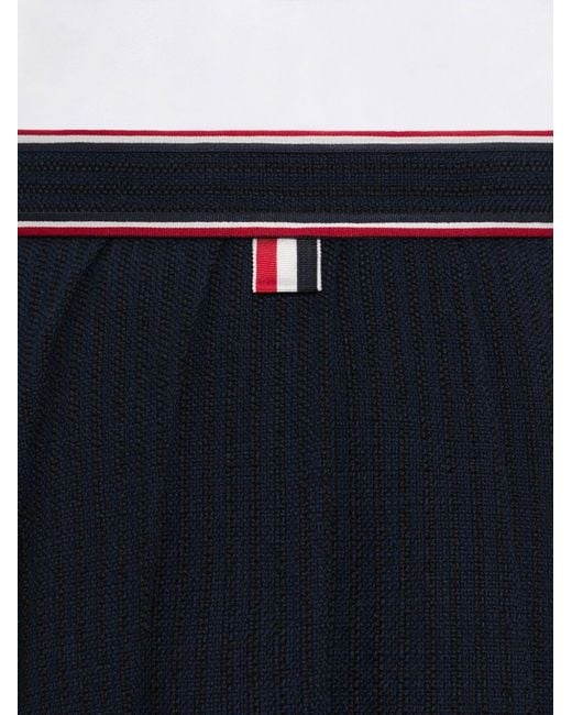 Thom Browne Blue Pleated High-Low Skirt