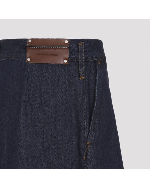 Dries Van Noten Blue Wide Pleated Jeans
