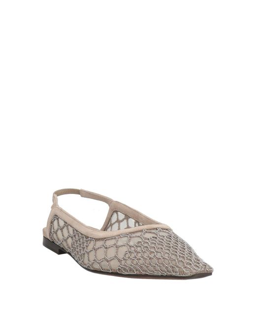Brunello Cucinelli White Pointed-Toe Flat Shoes