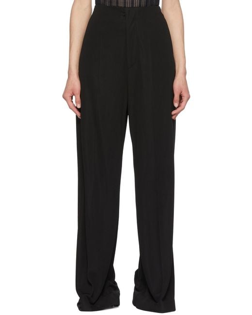 Maison Margiela Black Pressed-Crease Wide Leg Trousers