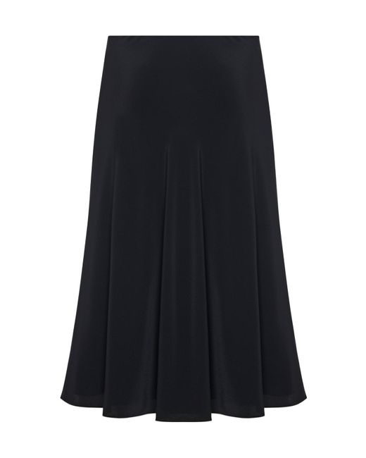 The Row Black Pleated Midi Skirt