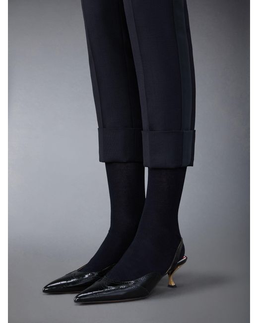 Thom Browne Black Pointed-Toe Slingback Pumps