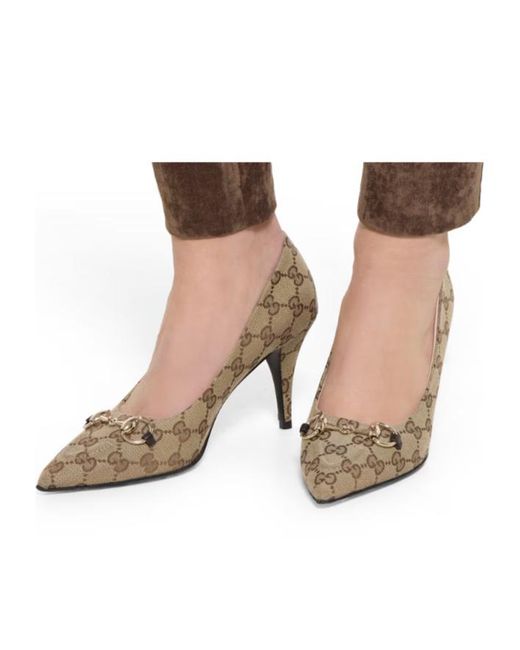 Gucci Metallic Horsebit Pumps