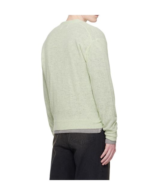 Ssstein Gray Knitted V-Neck Cardigan for men