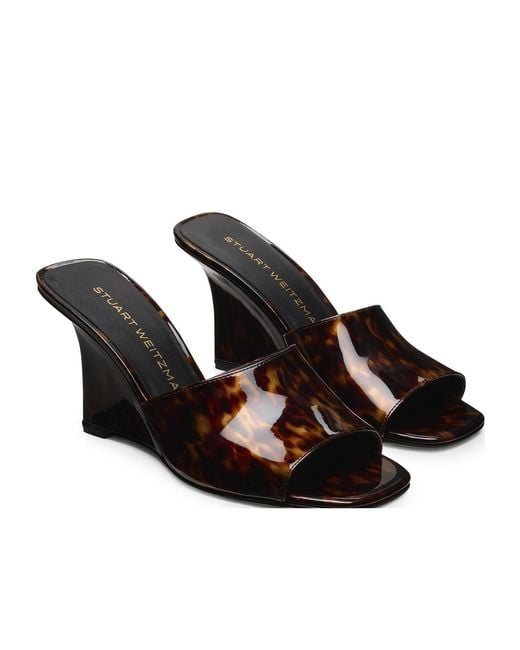 Stuart Weitzman Brown Vinnie Wedge Mule 85