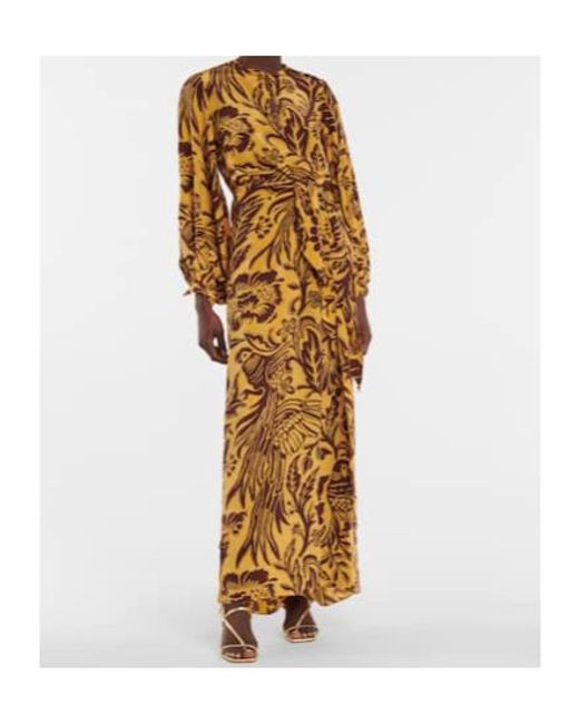 Johanna Ortiz Metallic Traditional Landscape Floral Maxi Dress