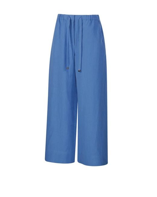 Max Mara Blue 'S Aurora Wide-Leg Pants