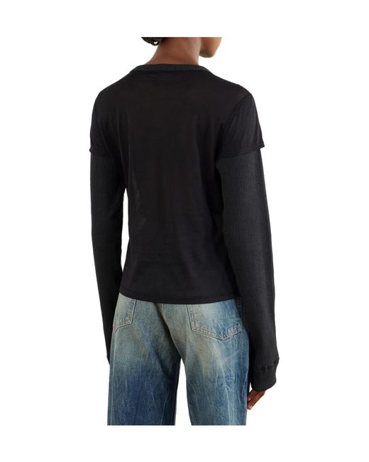 Our Legacy Black Layered Cotton-Blend Cardigan