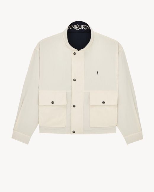 Saint Laurent Blue Cassandre Reversible Work Jacket for men