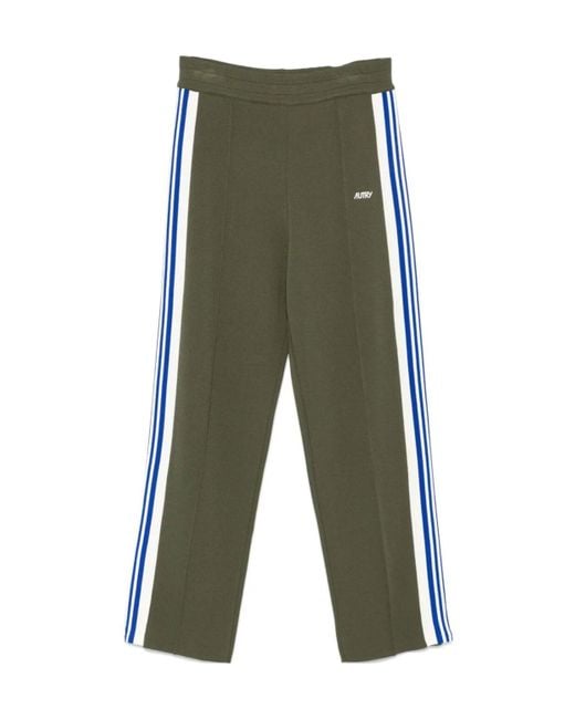 Autry Green Side-Striped Knitted Track Pants for men