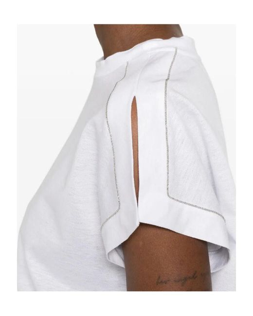 Peserico White Crew-Neck T-Shirt