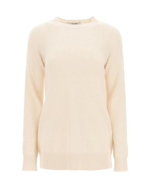 Max Mara Natural Long Sleeve Round Neck Pullover