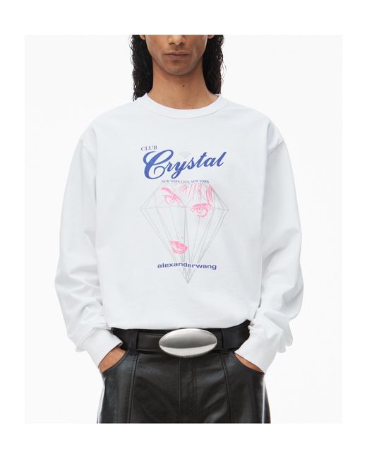 Alexander Wang White Long-Sleeved T-Shirt With Round Neck