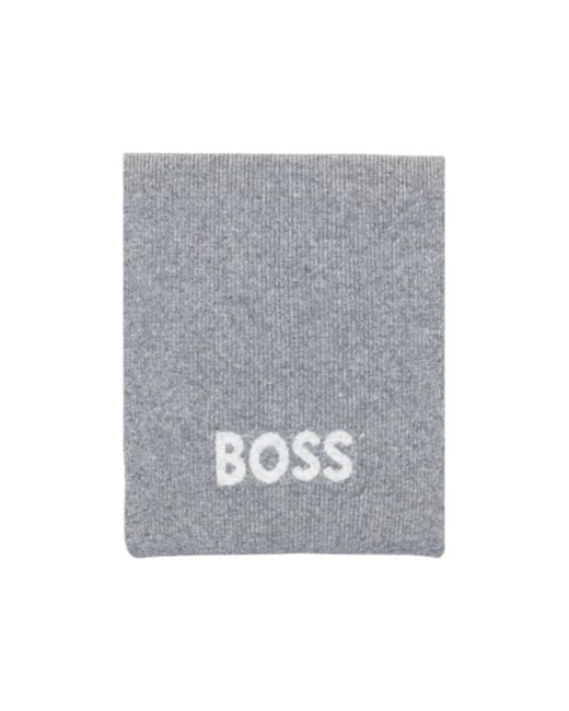 Boss Gray Letter Scarf for men