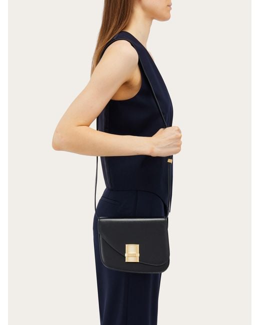 Ferragamo Black Flip Shoulder Bag