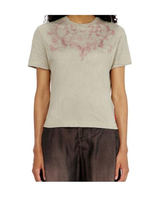 DIESEL Natural Graphic-Print Cotton T-Shirt