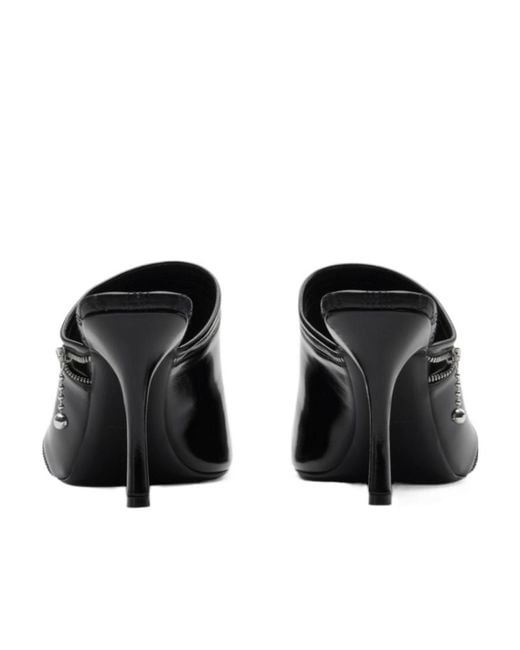 Burberry Black Peep Heeled Mules Heels