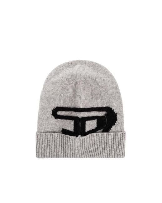 DIESEL Gray K-Peel Beanie for men