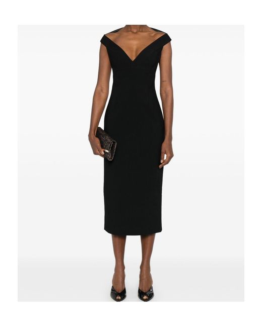 Solace London Black London Monica Sleeveless Midi Dress