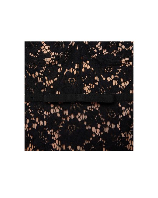 Self-Portrait Black Fine Lace Midi Dress
