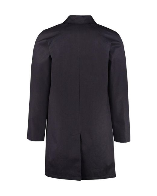 A.P.C. Blue Concealed Fastened Coat for men