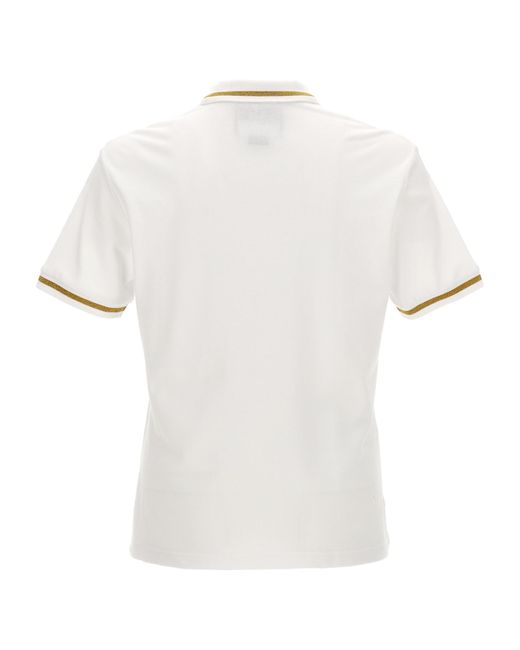 Versace Jeans White Couture Logo-Embroidered Short-Sleeved Polo Shirt for men