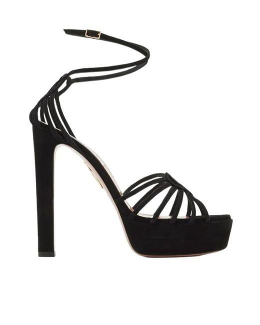 Aquazzura Black Sweetheart Platform Sandals