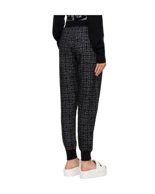 Givenchy Black 4G Monogram Cashmere Track Pants