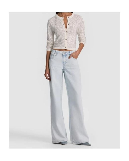 Alice + Olivia White Carson Embellished Cardigan