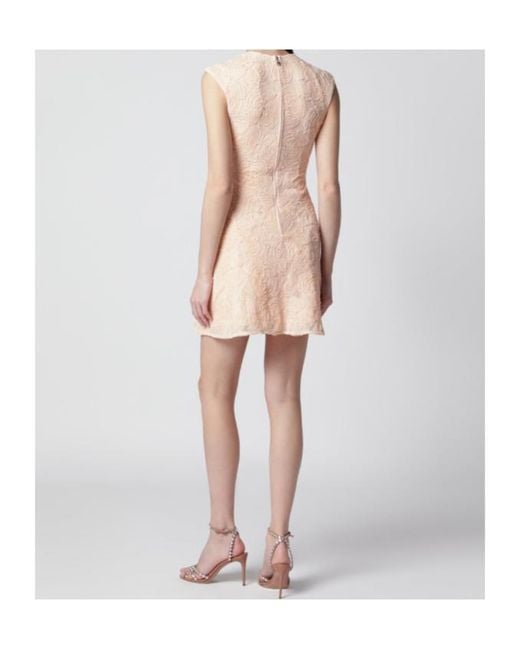 ROTATE BIRGER CHRISTENSEN Natural Floral-Detail Sleeveless Mini Dress